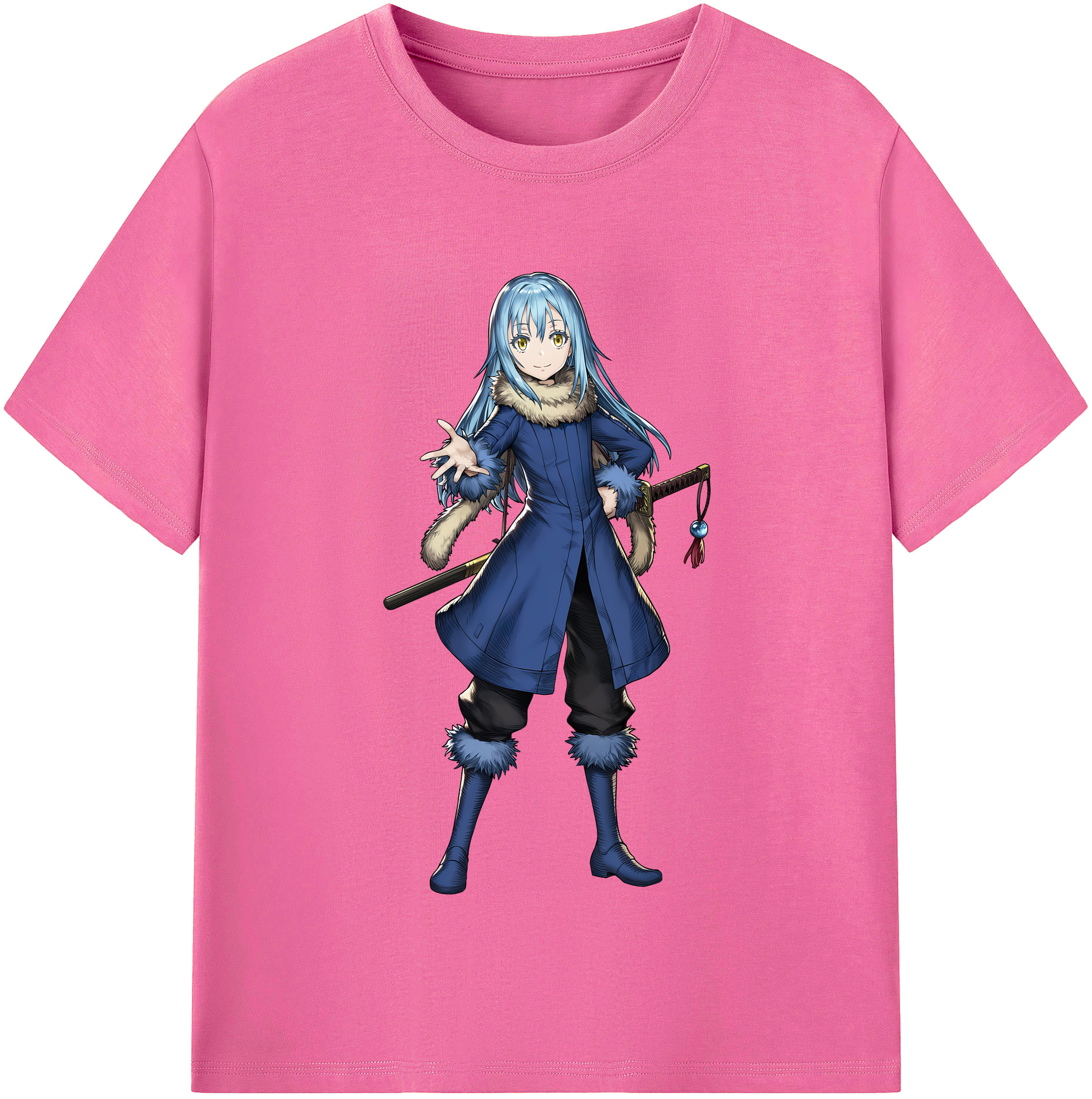 （画像用） 転スラ Regarding Reincarnated to Slime レディースカジュアルプリントTシャツ（綿100％）